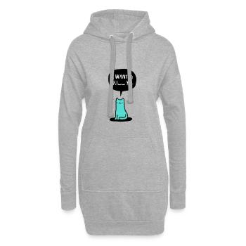 Grumpy Cat - Katze - Katzen - Kater - Miau - Meow - Hoodie-Kleid - Grau meliert - Vorne