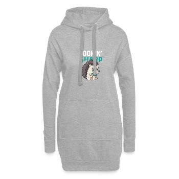 Schauen Sie scharf aus Mode-Ikone Gift - Hoodie-Kleid - Grau meliert - Vorne