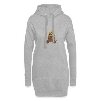 Alles was du brauchst Food Delivery Man Gift - Hoodie-Kleid - Grau meliert - Vorne