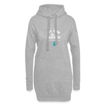 Mon fils est un Warrior Tourette vintage Syndro - Sweat-shirt à capuche long Femme - gris chiné - Devant