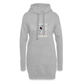 Ich kümmere mich um Volleyball Fous Footd 3 People - Hoodie-Kleid - Grau meliert - Vorne