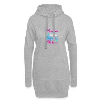 Lustige Oma der Bday Mermaid Oma - Hoodie-Kleid - Grau meliert - Vorne