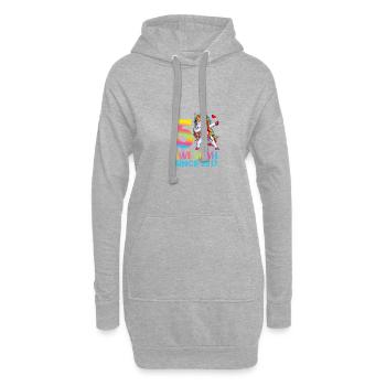 tolles Tupfen Einhorn Bday 5 Jahre altes Mädchen 5 - Hoodie-Kleid - Grau meliert - Vorne