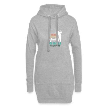 Golf Gag Fun Vintage Golfbällchen Pun Jokkontrolle - Hoodie-Kleid - Grau meliert - Vorne