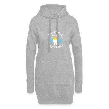 Je suis ami avec le Zahnfefe - Sweat-shirt à capuche long Femme - gris chiné - Devant