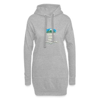 Camp und erzählen Sie Campingfreunde Camper Buddy - Hoodie-Kleid - Grau meliert - Vorne
