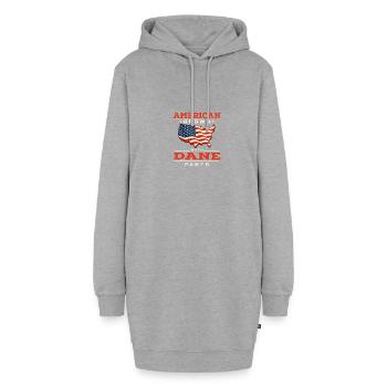 Américain avec daner patriotique danois Patri - Sweat-shirt à capuche long Femme - gris chiné - Devant