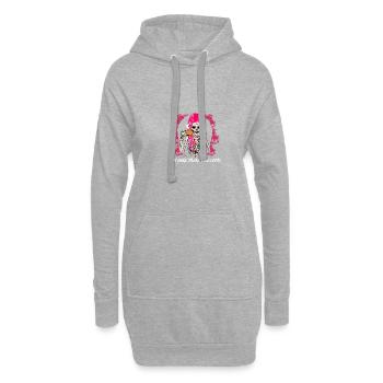 Je suis là, bienvenue vous drôle sarcastique hu - Sweat-shirt à capuche long Femme - gris chiné - Devant