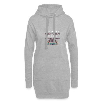 Citation amusante pour la première fois Hausbesi - Sweat-shirt à capuche long Femme - gris chiné - Devant