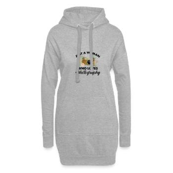 Nur eine Frau, die fotografieren Vintage -Zitat li - Hoodie-Kleid - Grau meliert - Vorne