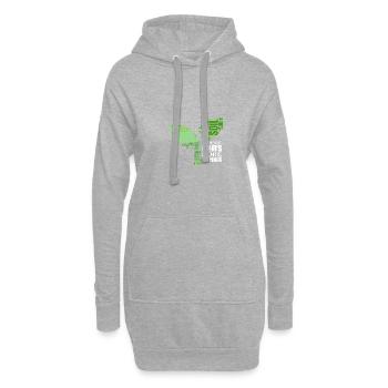 Fröhliches offenes inspirierendes Zitat - Hoodie-Kleid - Grau meliert - Vorne