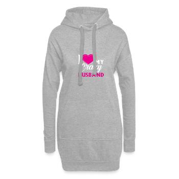 J’aime mon mari fou, épousant le couple. - Sweat-shirt à capuche long Femme - gris chiné - Devant
