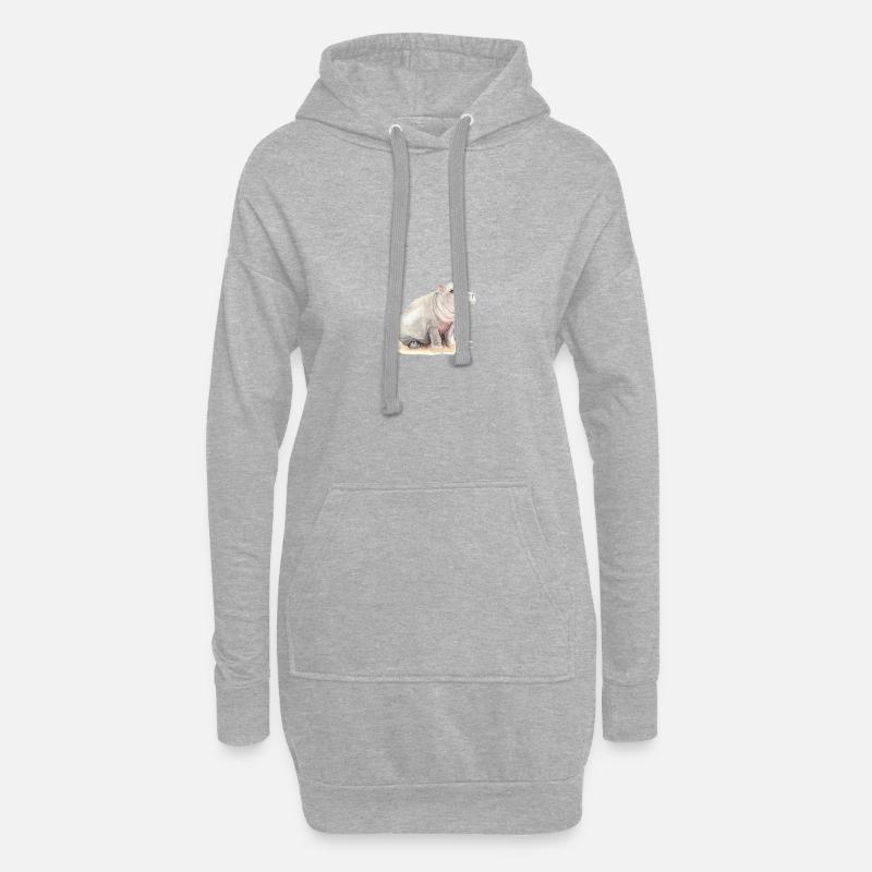 Nilpferd - Hoodie-Kleid - Grau meliert