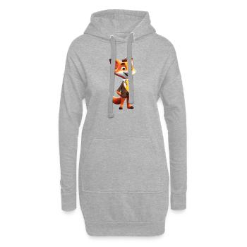 Renard élégant - Sweat-shirt à capuche long Femme - gris chiné - Devant