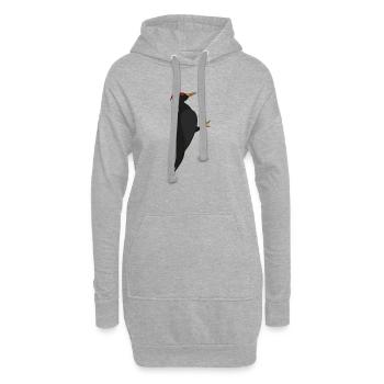 Graphique du pic noir – Portrait d’oiseau moderne - Sweat-shirt à capuche long Femme - gris chiné - Devant