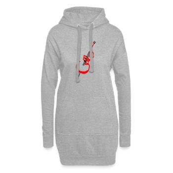 Lettrage violoncelle rouge - Sweat-shirt à capuche long Femme - gris chiné - Devant