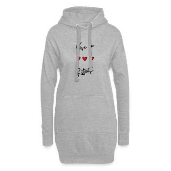RETRAITE. BONNE RETRAITE. JOYEUSE RETRAITE - Sweat-shirt à capuche long Femme - gris chiné - Devant