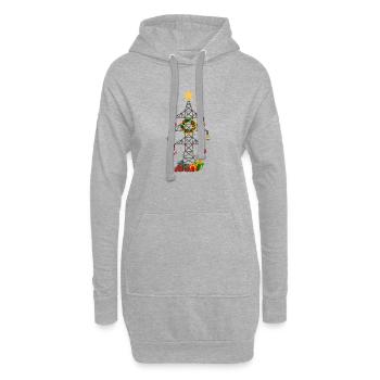 Poteau électrique de Noël - Sweat-shirt à capuche long Femme - gris chiné - Devant