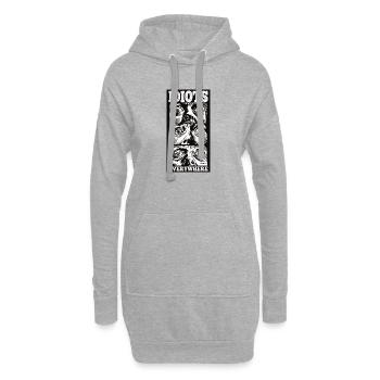 Idiots Everywhere - Hoodie-Kleid - Grau meliert - Vorne