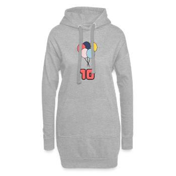 10. 10 JAHRE. 10-JÄHRIGES JUBILÄUM. 10-JÄHRIGES JUBILÄUM. - Hoodie-Kleid - Grau meliert - Vorne