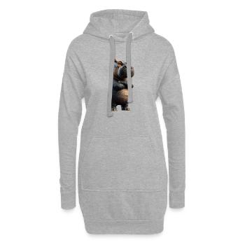 Nilpferd Flusspferd Mama Hippopotamus Cooles Hippo - Sweat-shirt à capuche long Femme - gris chiné - Devant