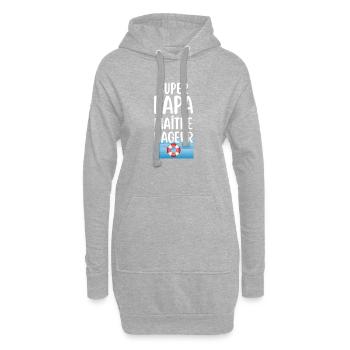 Super Papa Maître Nageur Illustration - Sweat-shirt à capuche long Femme - gris chiné - Devant