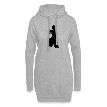 Aikido  - Sweat-shirt à capuche long Femme - gris chiné - Devant