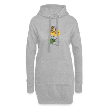 Sunflower Line Art Design - Hoodie Dress - heather grey - Front