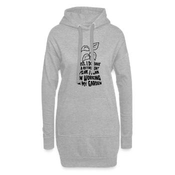 Hobby Gardener Ruhestand Ironisches Zitat - Hoodie-Kleid - Grau meliert - Vorne