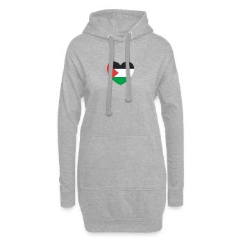Palästina Herz - Hoodie-Kleid - Grau meliert - Vorne