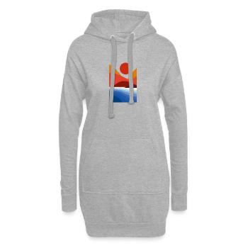 Strand und Berge - Hoodie-Kleid - Grau meliert - Vorne