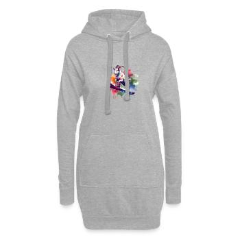 Lustige Ziege Beim Snowboarden Im Winter - Hoodie-Kleid - Grau meliert - Vorne