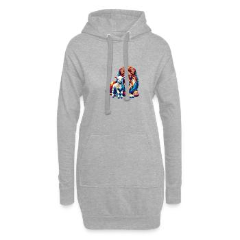 Christliche Kleidung Löwe Und Lamm - Hoodie-Kleid - Grau meliert - Vorne
