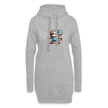 Joueur de volley-ball paresseux cool - Sweat-shirt à capuche long Femme - gris chiné - Devant
