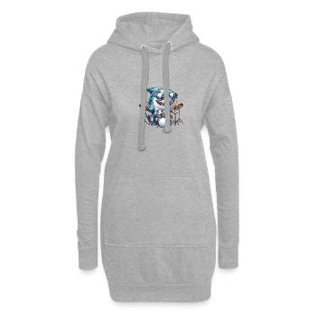 Global - Schwarz ohne Japan Template - Hoodie-Kleid - Grau meliert - Vorne