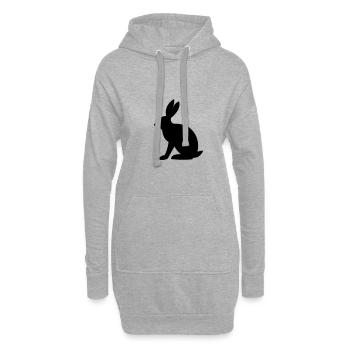 lièvre - Sweat-shirt à capuche long Femme - gris chiné - Devant