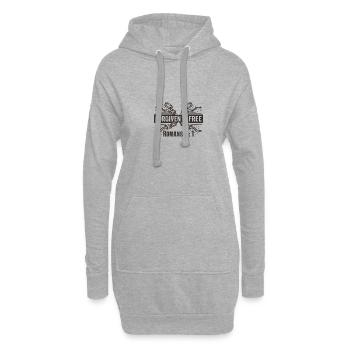 Pardonné et libéré Romains 8 :1 Chaînes brisées - Sweat-shirt à capuche long Femme - gris chiné - Devant