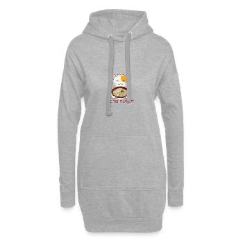 Asiatique Japonais Ramen Cat I Cadeau - Sweat-shirt à capuche long Femme - gris chiné - Devant