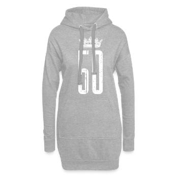 Couronne de 50 numéros - Sweat-shirt à capuche long Femme - gris chiné - Devant