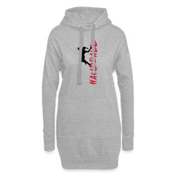 Handballerin - Handball seitlich - Hoodie-Kleid - Grau meliert - Vorne