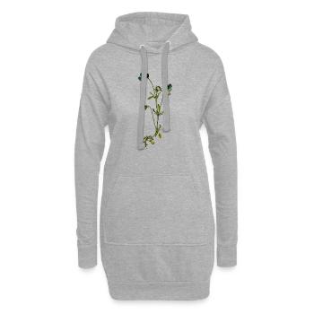 herbes thym romarin persil origan aneth - Sweat-shirt à capuche long Femme - gris chiné - Devant