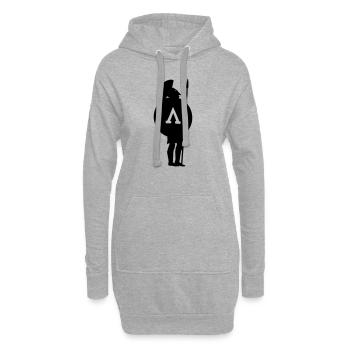 Spartan10 - Sweat-shirt à capuche long Femme - gris chiné - Devant