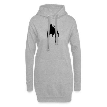Klecks flecken - Hoodie-Kleid - Grau meliert - Vorne