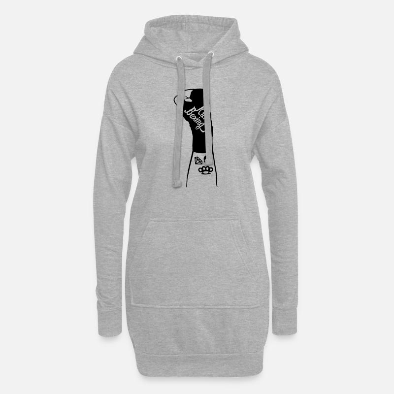 Kickboxen - Hoodie-Kleid - Grau meliert