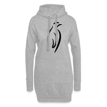 Kaiserpinguin Zeichnung (Strichzeichnung Pinguin) - Hoodie-Kleid - Grau meliert - Vorne