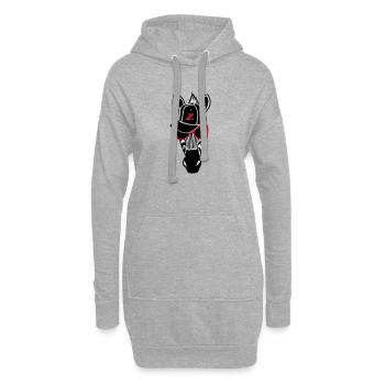 Hip Hop Zebra mit Sonnenbrille und baseball cap - Hoodie-Kleid - Grau meliert - Vorne