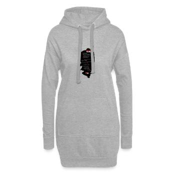 Carte GR20 - Sweat-shirt à capuche long Femme - gris chiné - Devant
