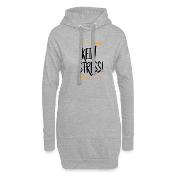 Sprüche Kein Stress - Hoodie-Kleid - Grau meliert - Vorne