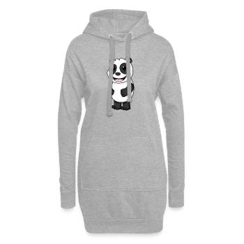 Panda Ours Mignon - Sweat-shirt à capuche long Femme - gris chiné - Devant