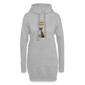 Ich muss nicht immer im Mittelpunkt stehen - Hoodie-Kleid - Grau meliert - Vorne